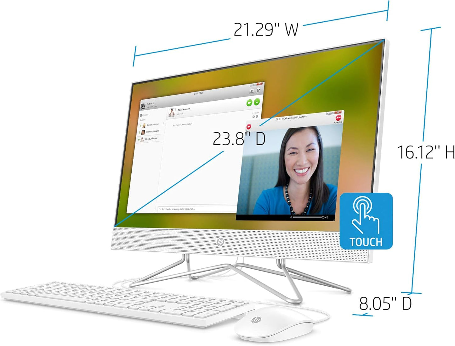 HP 24-df0040 24" Touch All-in-One AMD Athlon 512GB SSD