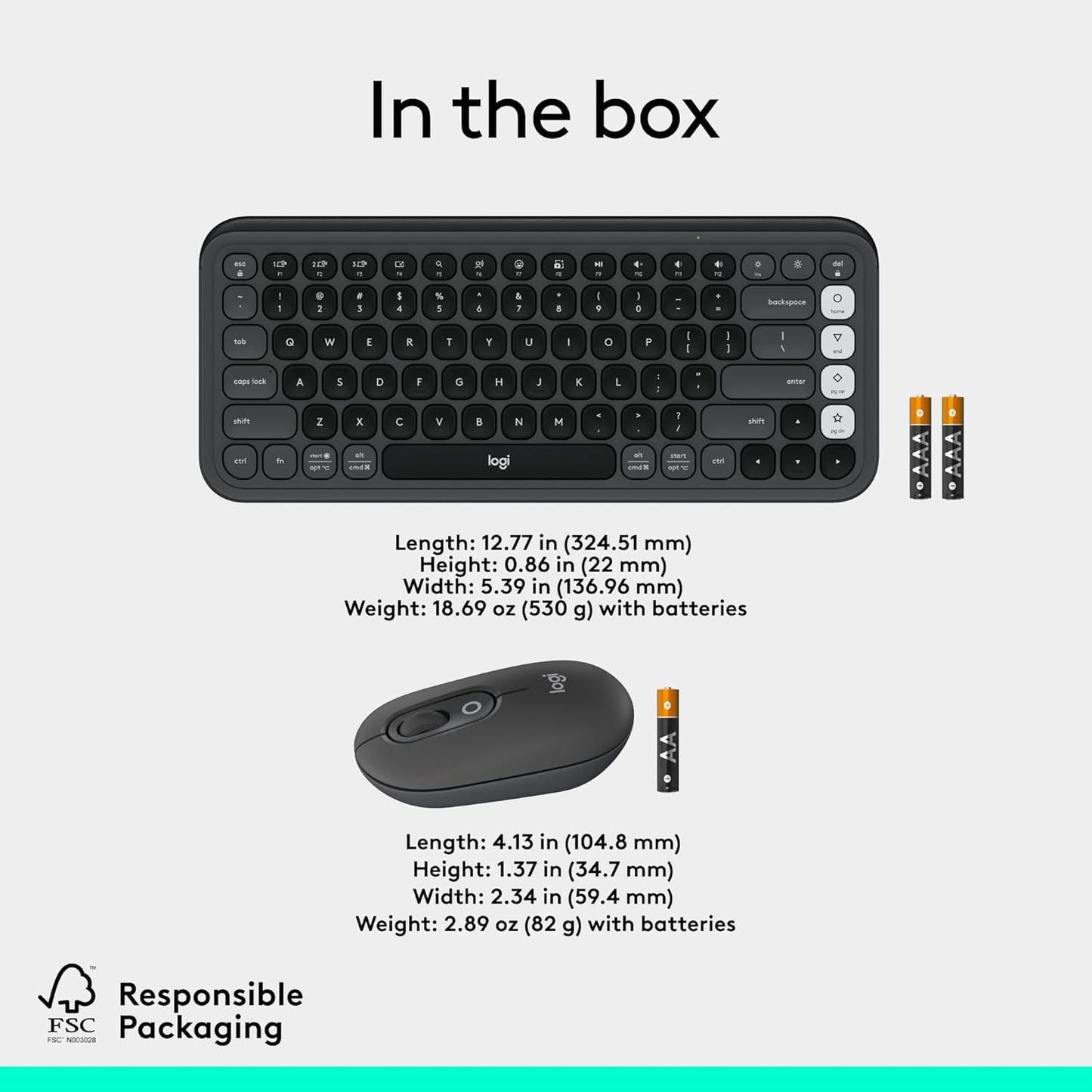 Logitech 920-013135 POP ICON Bluetooth Keyboard and Mouse Combo
