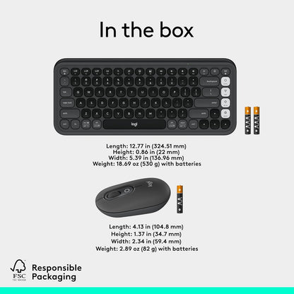 Logitech 920-013135 POP ICON Bluetooth Keyboard and Mouse Combo