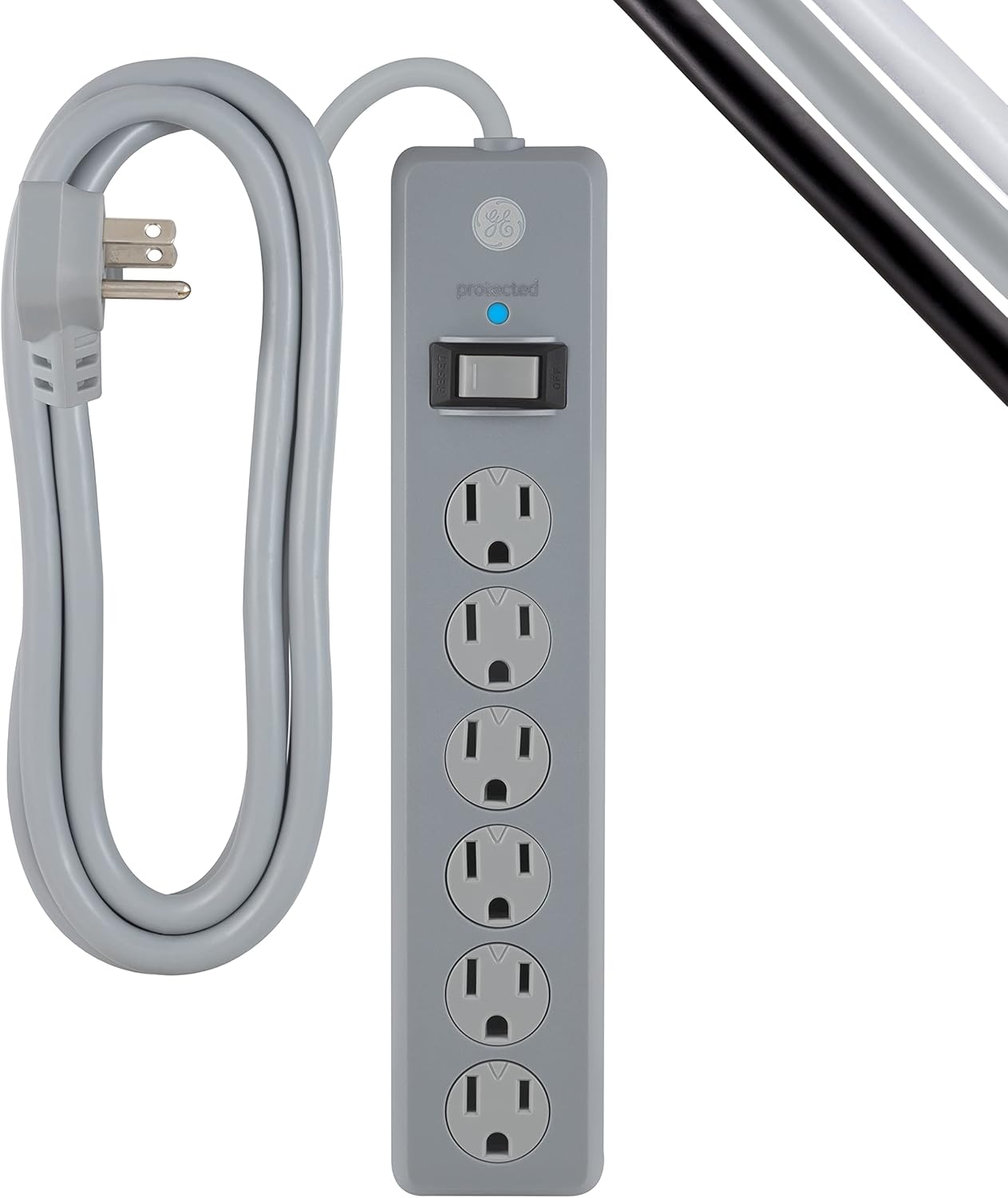 GE DFTQ-R201 6-Outlet Surge Protector Power Strip