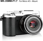 Meike mk35mm F1.7 Manual Focus Lens Micro Four Thirds Olympus Panasonic