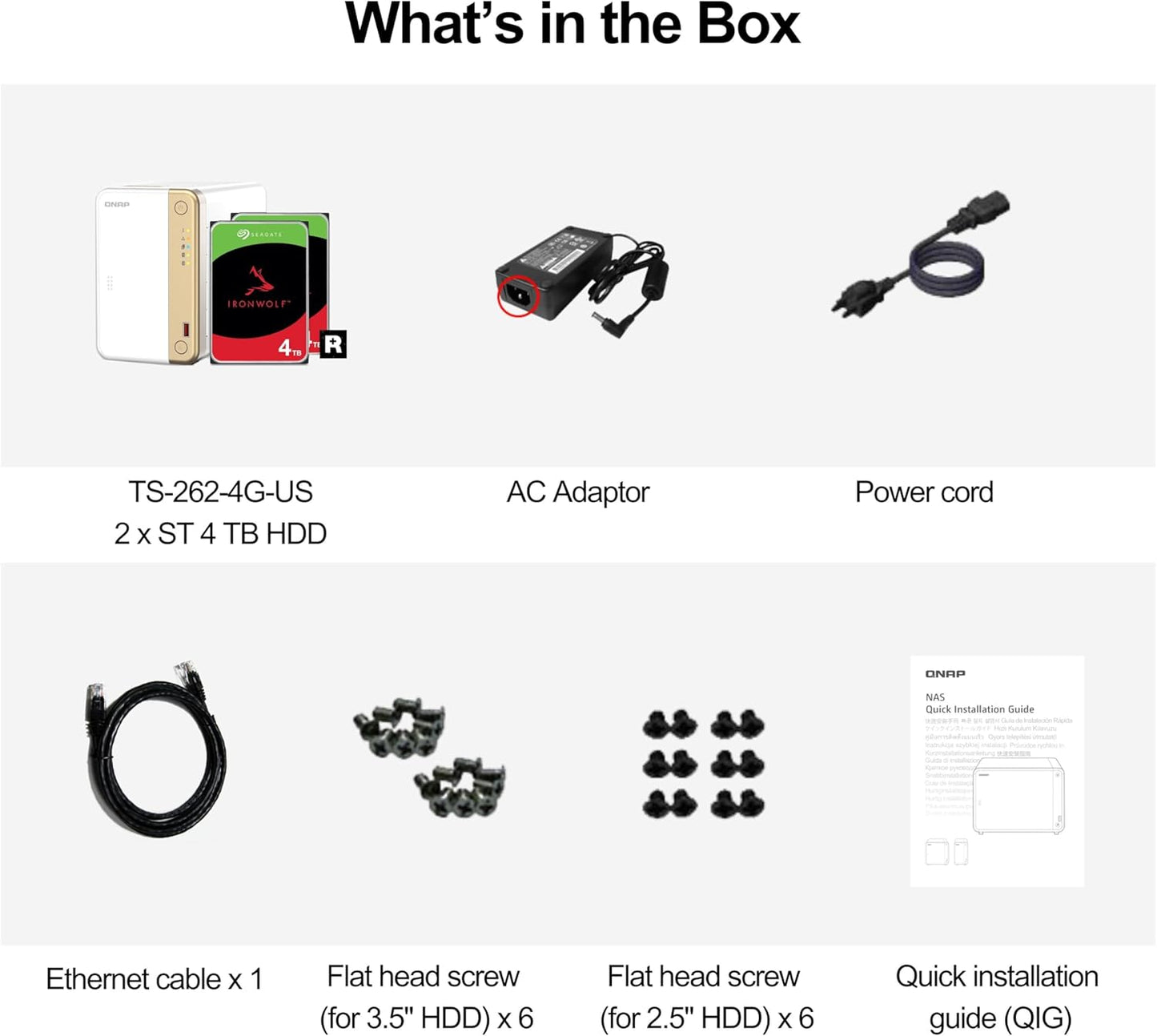 QNAP TS-262-4G-24ST-US 2-Bay NAS with 4TB IronWolf HDDs