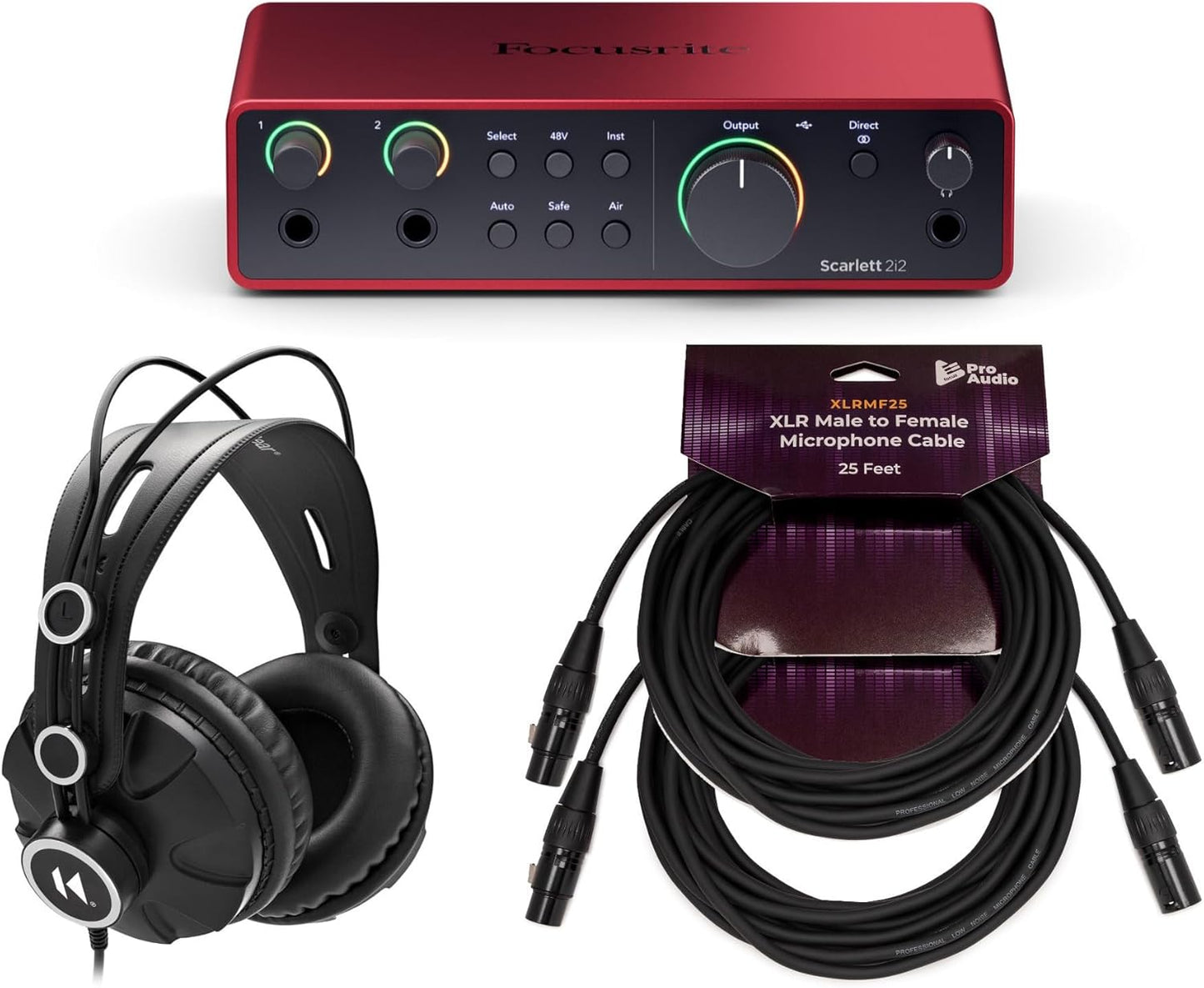 Focusrite 2I2-4GK1 Scarlett 4th Gen Studio Recording Bundle