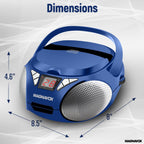 Magnavox 813164 Portable CD Boombox AM/FM Radio Blue