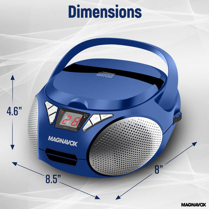 Magnavox 813164 Portable CD Boombox AM/FM Radio Blue
