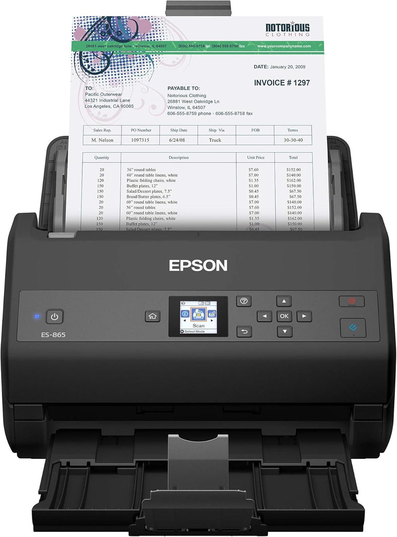 Epson ES-865 High-Speed Duplex Document Scanner — main product image