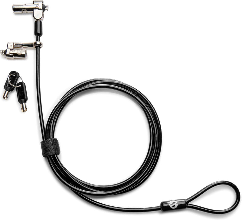 HP 1AJ39AA Nano Keyed Dual Head Cable Lock — main product image