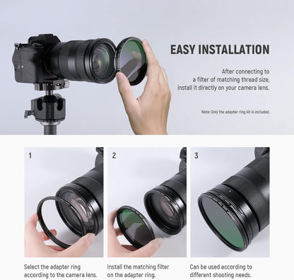 Neewer 10086196 Step-Up Adapter Ring Set (8pcs)