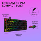 HyperX 56R61AA#ABA Alloy Origins 60% Aqua Switch Keyboard