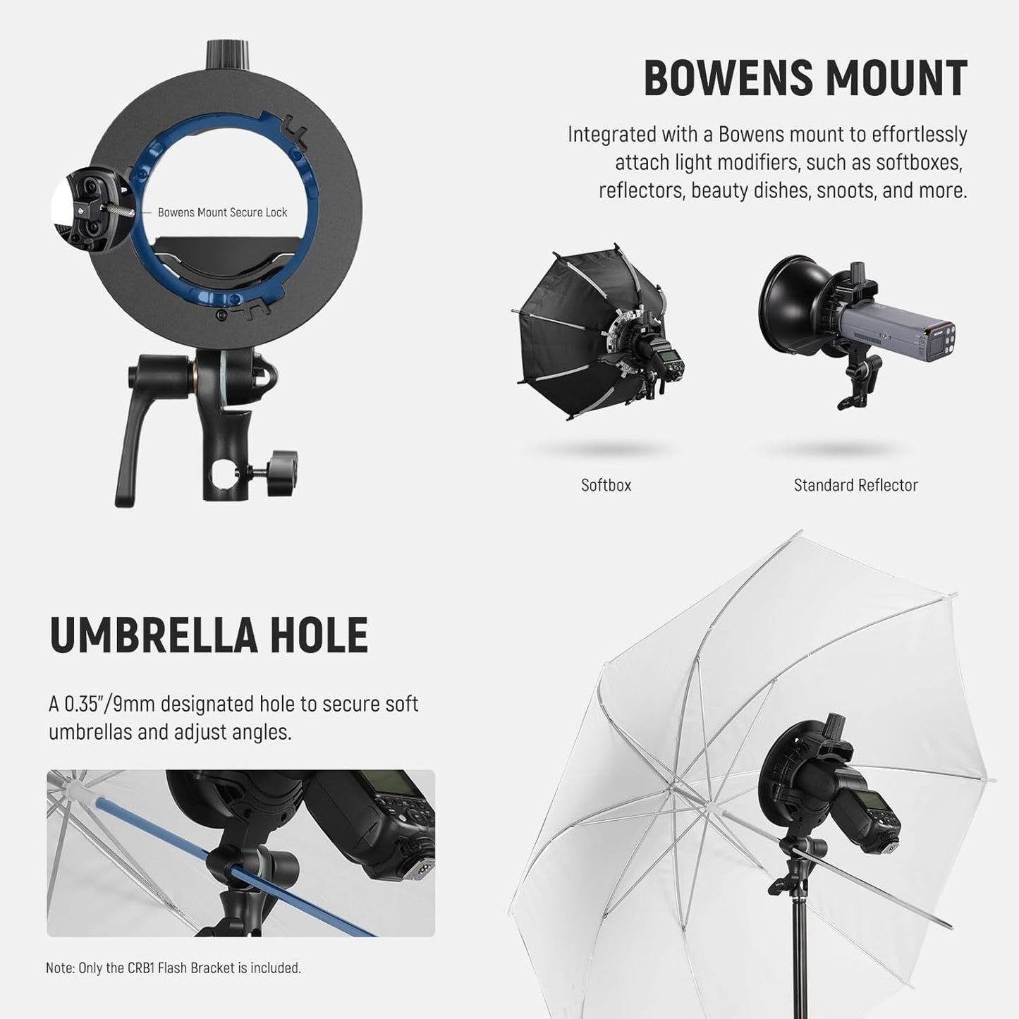 Neewer 10103058 S-Type Bowens Mount Speedlite Bracket