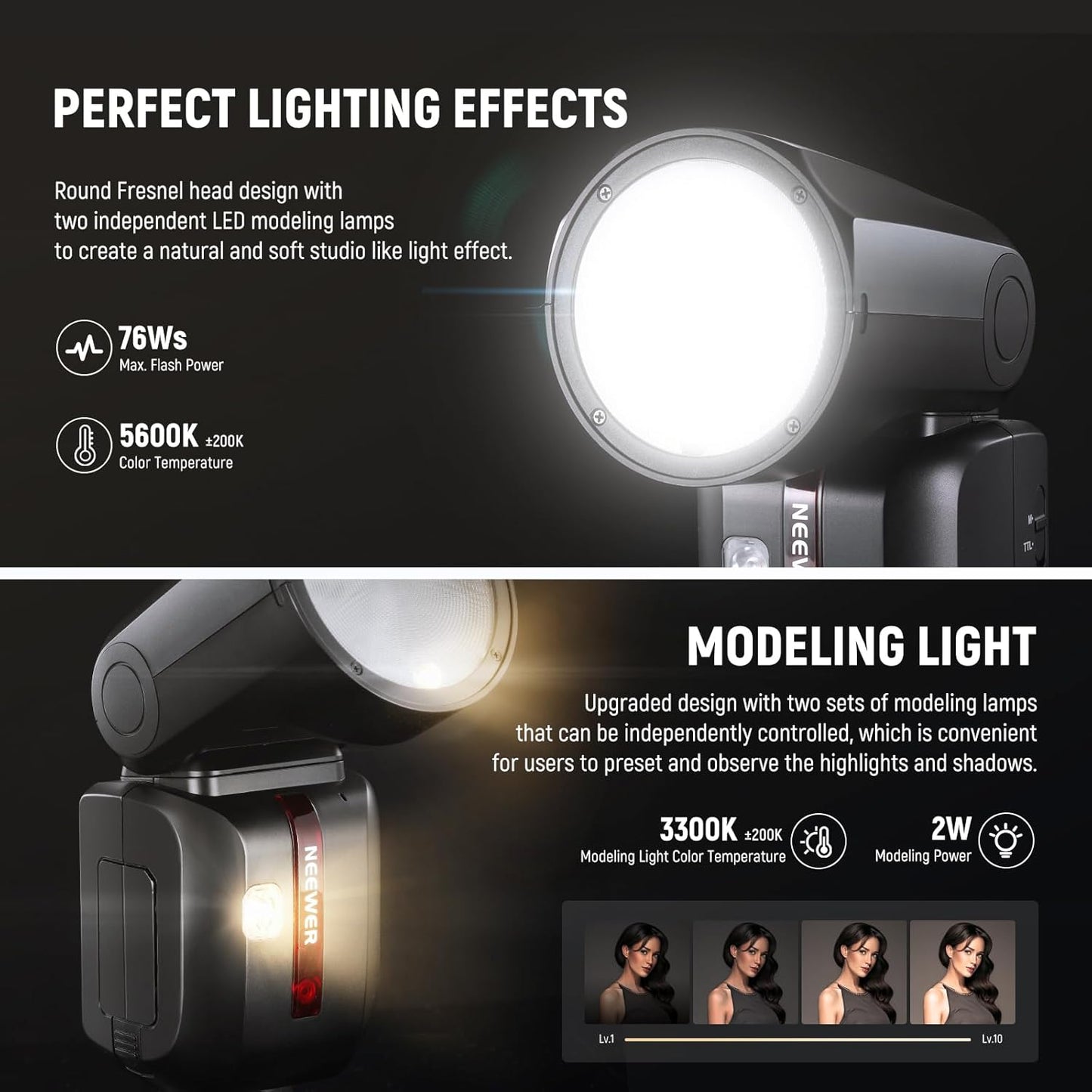 Neewer Z2-S TTL Round Head Flash Speedlite for Sony Cameras
