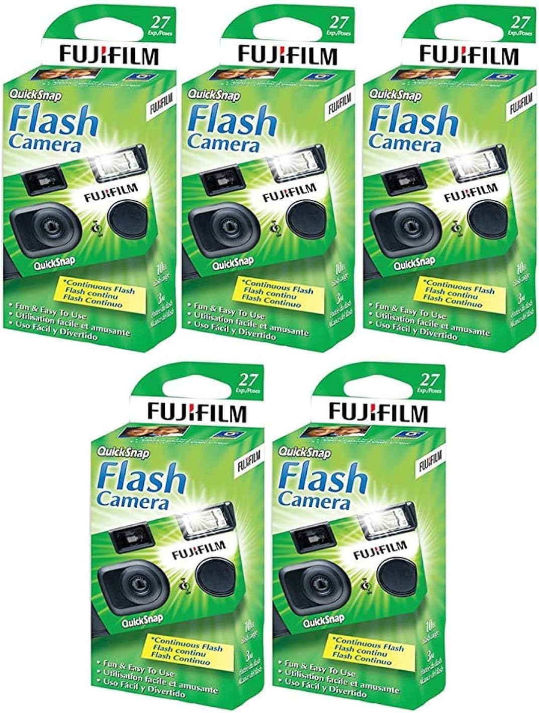Fujifilm 879285 QuickSnap Flash 400 Disposable Camera 5-Pack