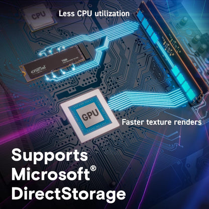 Crucial CT2000T500SSD5 2TB Gen4 NVMe Gaming SSD Heatsink