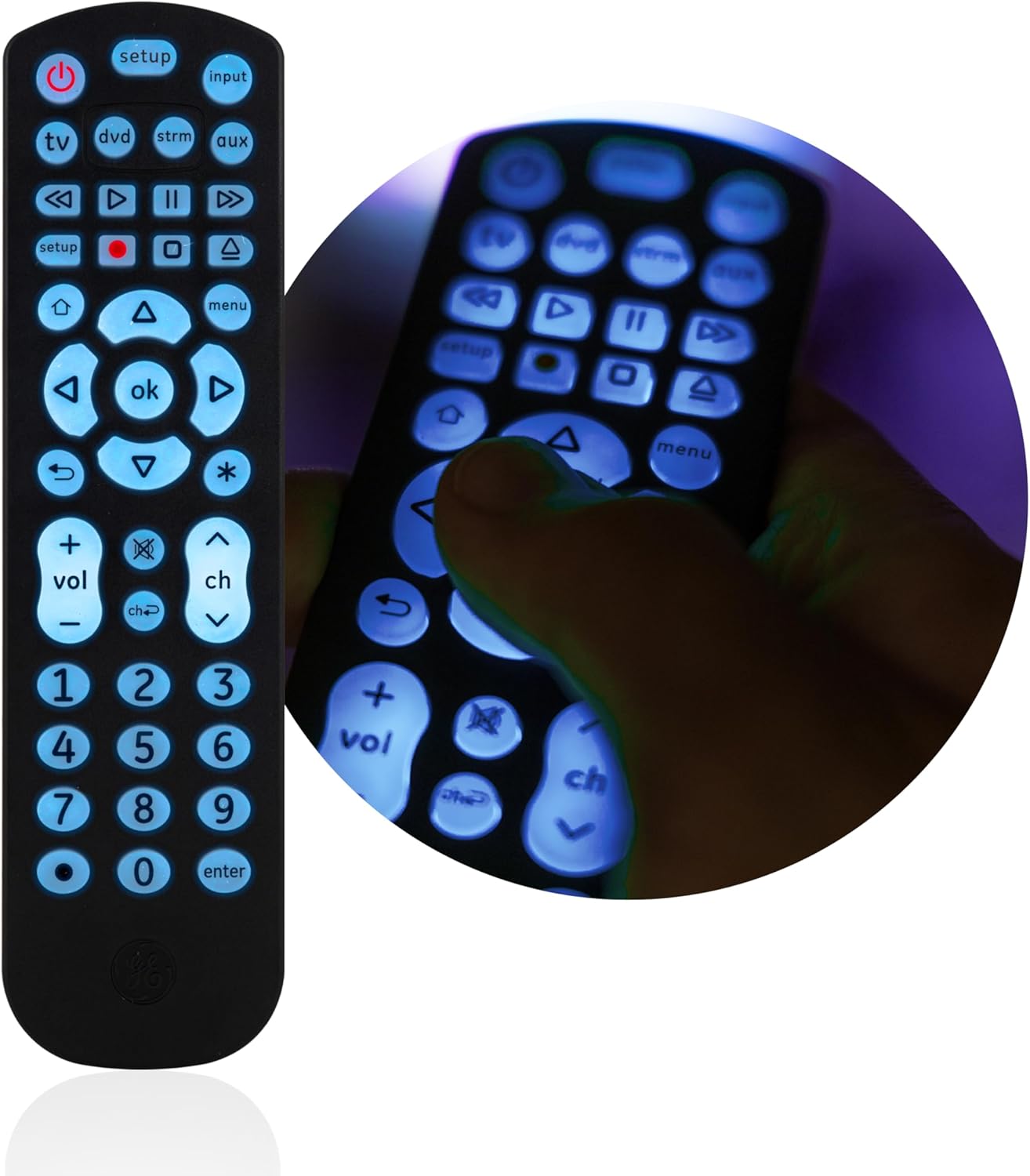 GE 40081 Universal Remote Control Backlit Buttons