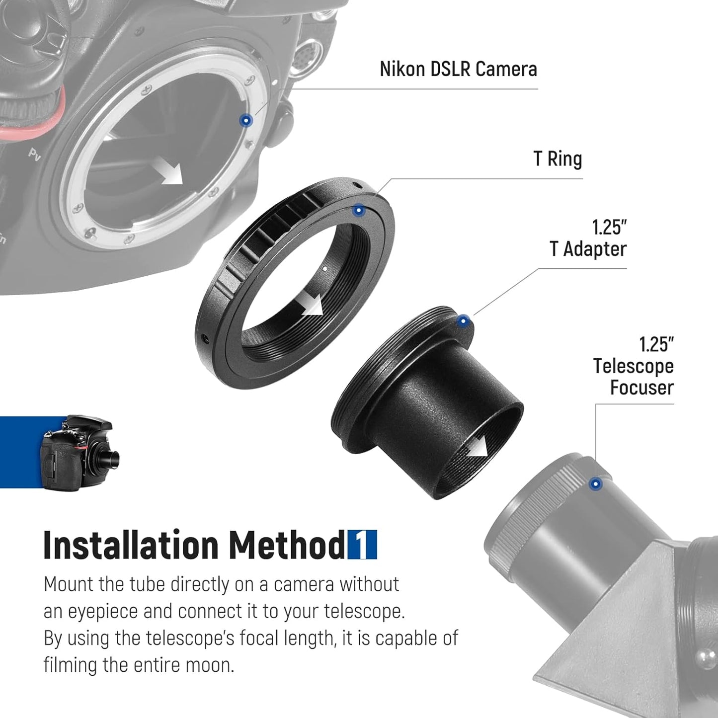 Neewer 33000021 Telescope Camera Adapter Kit - Nikon