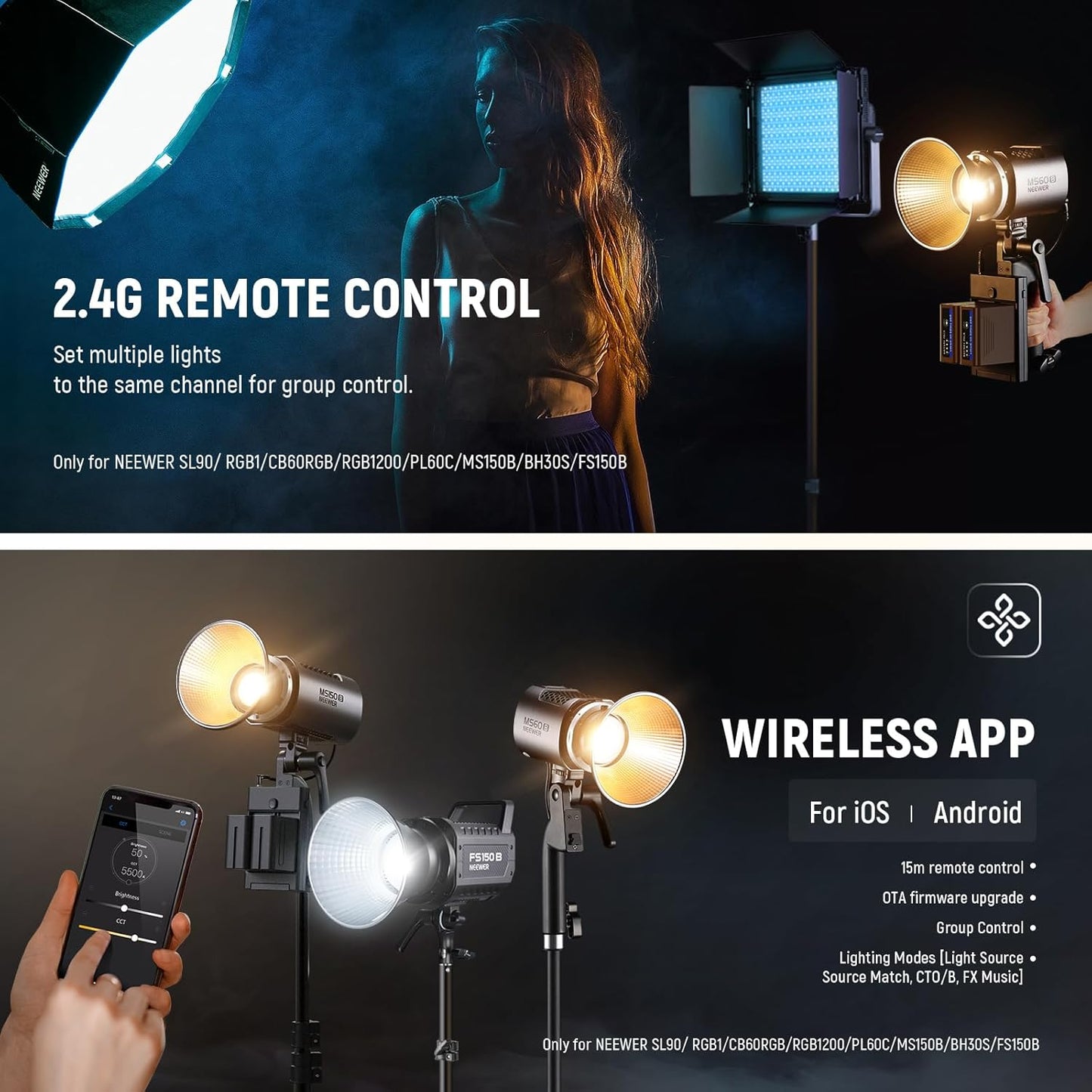 Neewer MS60B 65W LED Video Light Battery Kit