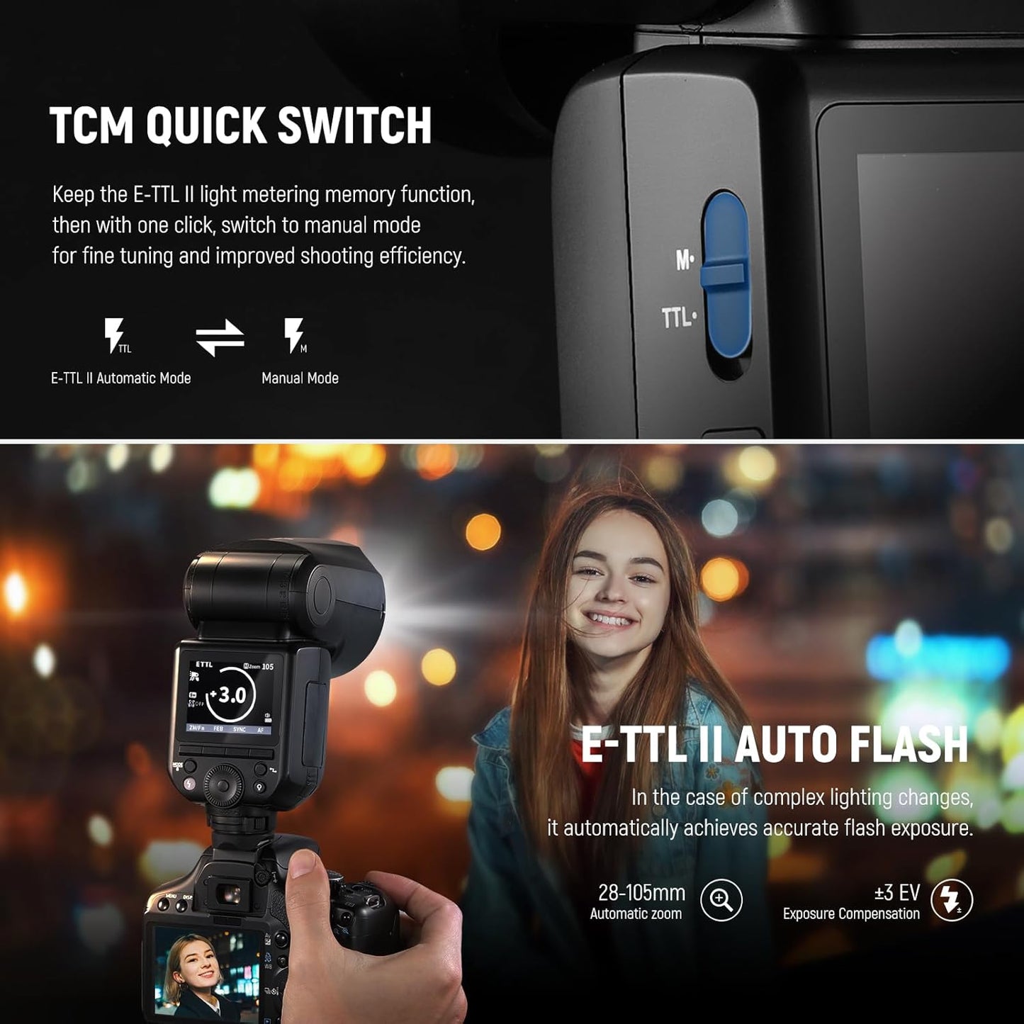 Neewer Z2-C TTL Round Head Flash Speedlite for Canon
