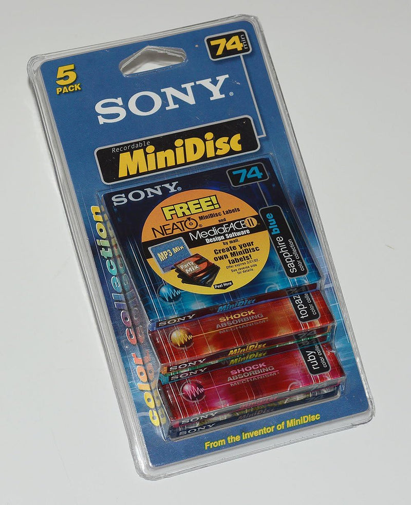 Sony LYSB00859CR9K-CMPTRACCS Recordable MiniDisc 5-Pack — main product image