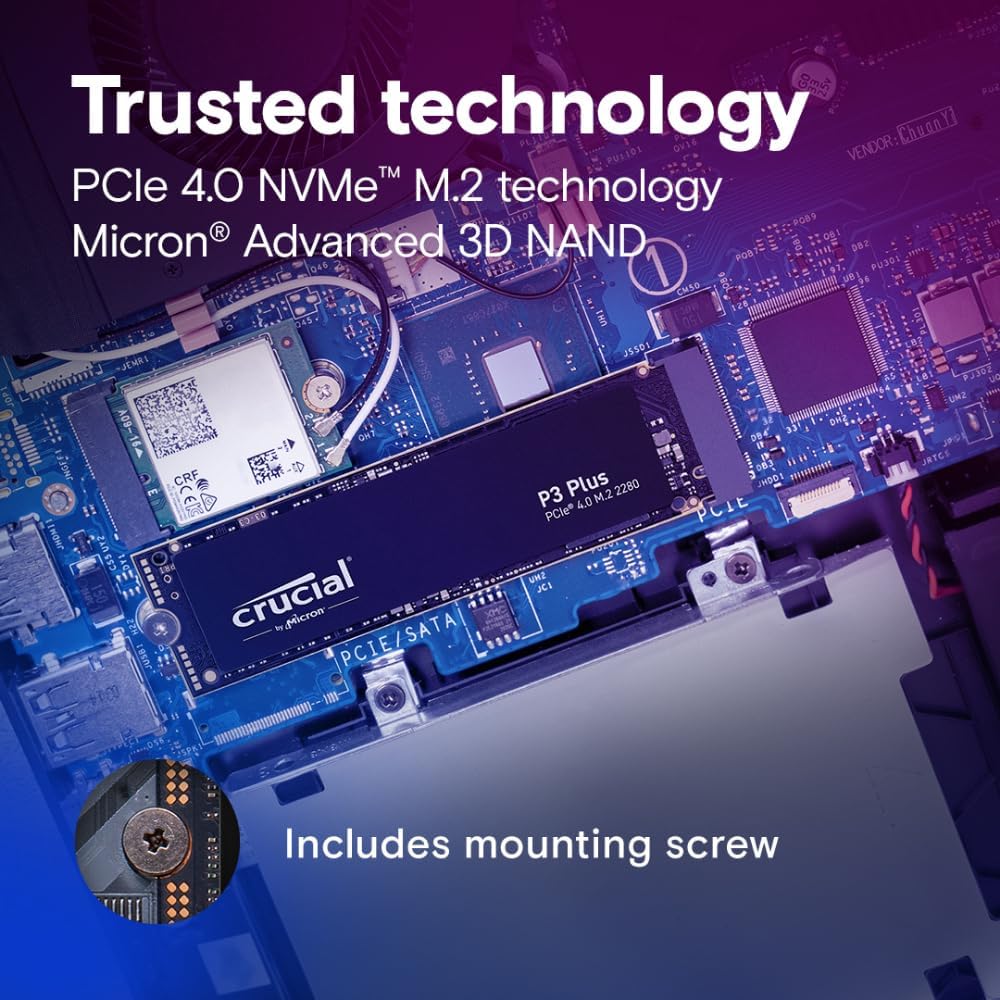 Crucial CT1000P3PSSD8 P3 Plus 1TB Gen4 NVMe SSD