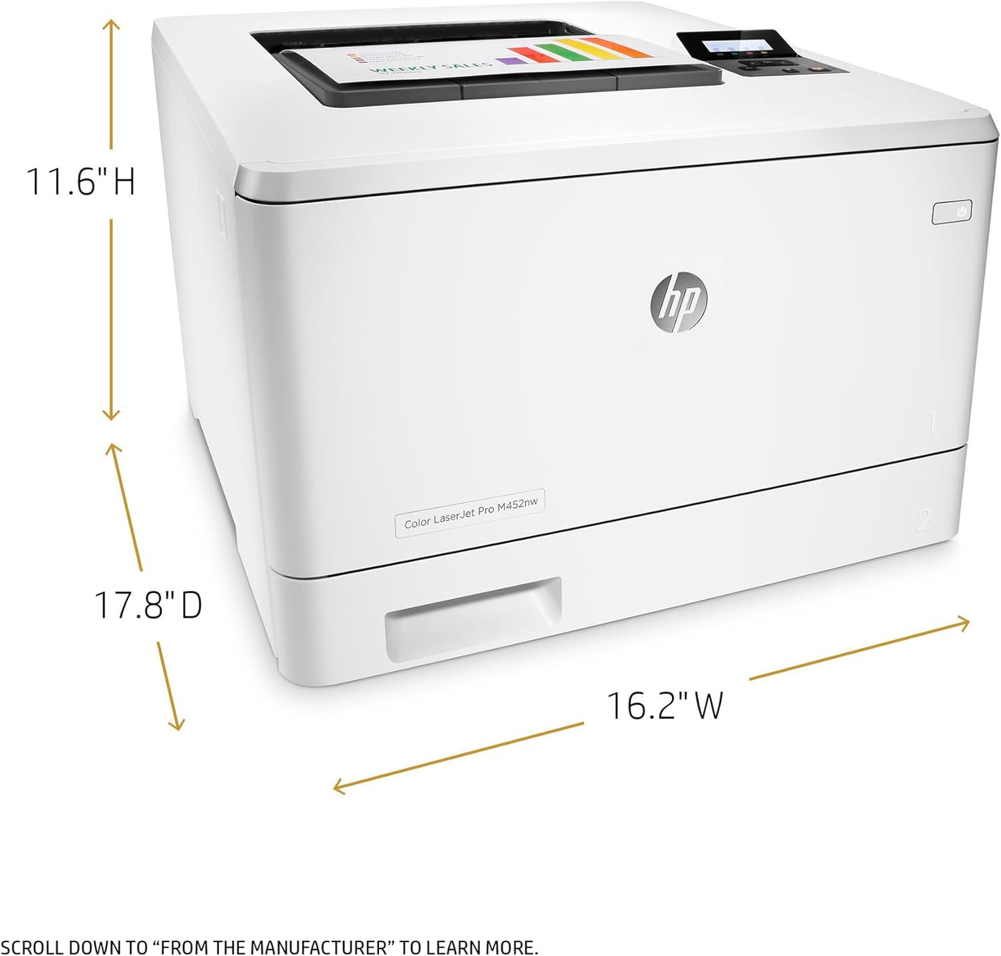 HP M452: LaserJet Pro Wireless Color Laser Printer, Renewed