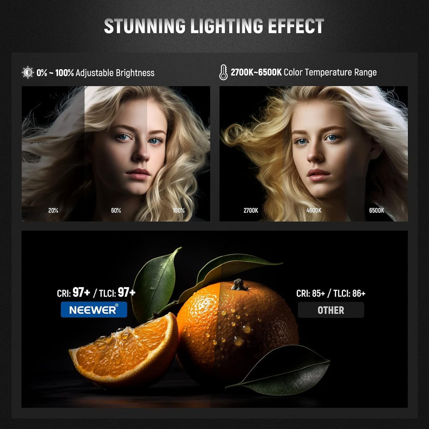 Neewer CB60B 70W Bi-Color LED Video Light APP Control