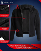 Spyder Hoodie Men's Sherpa Lined Fleece Zip Up Jacket
