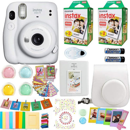 Fujifilm Mini 11 Instax Camera Film Bundle Ice White