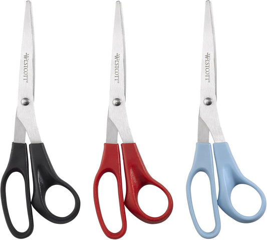 Westcott 13404 All Purpose Scissors: 8-Inch 3-Pack
