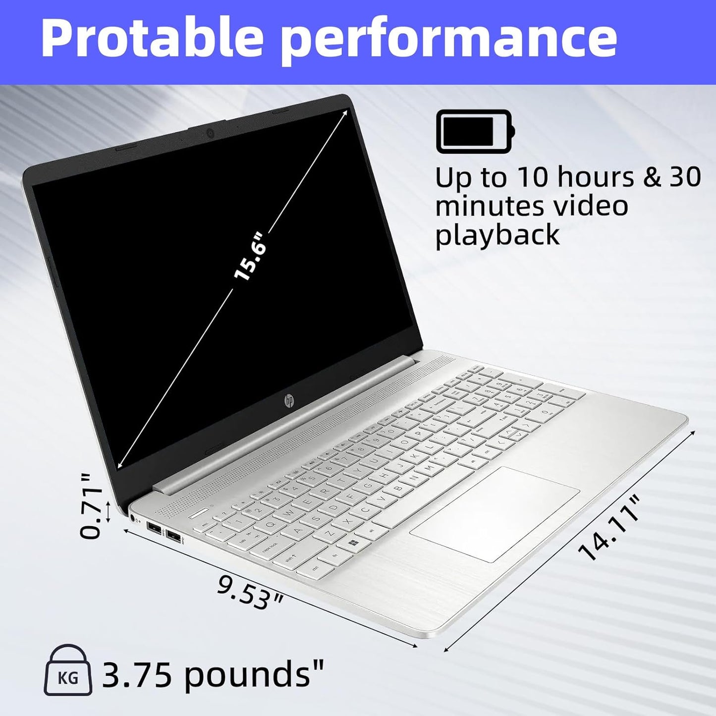 HP 15-dy5113dx 15.6" Touchscreen Laptop i3 16GB 512GB SSD