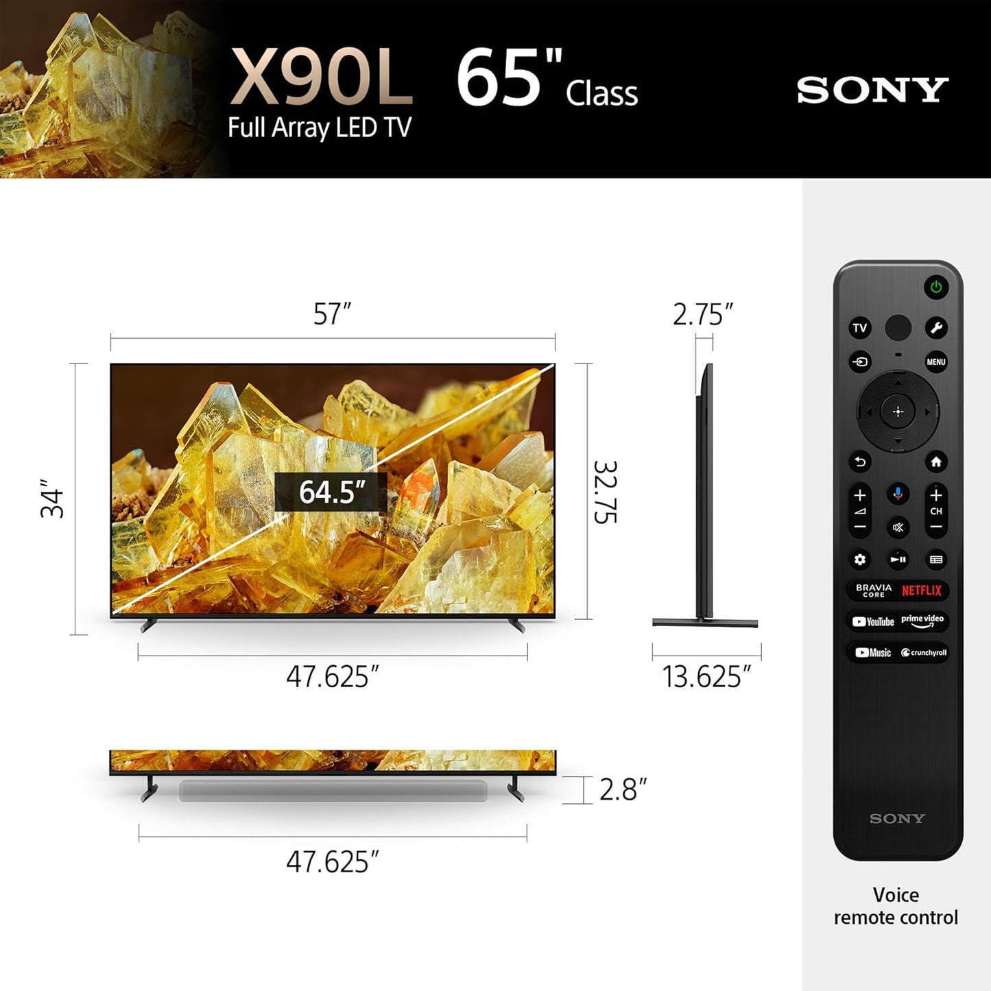 Sony BRAVIA XR X90L 65" 4K HDR Google TV & HT-A9 System