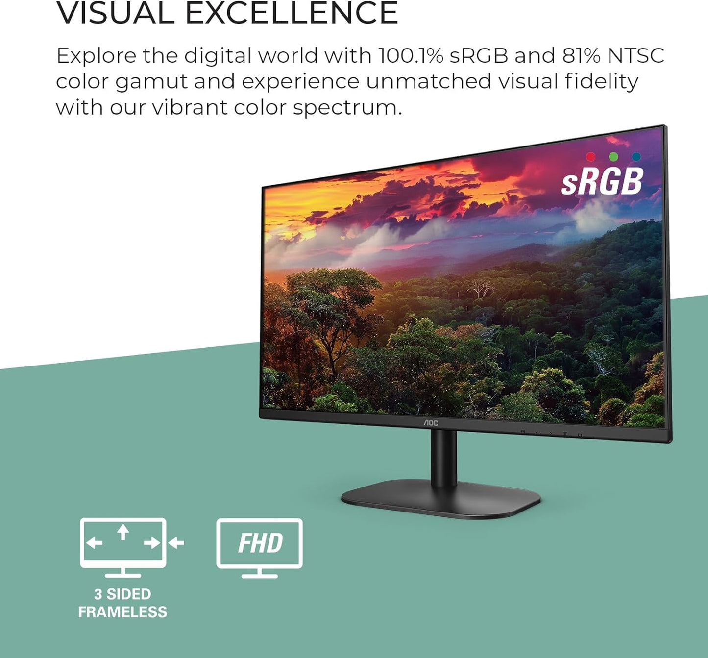 AOC 27B2H2 27" Frameless 100Hz IPS FHD Monitor
