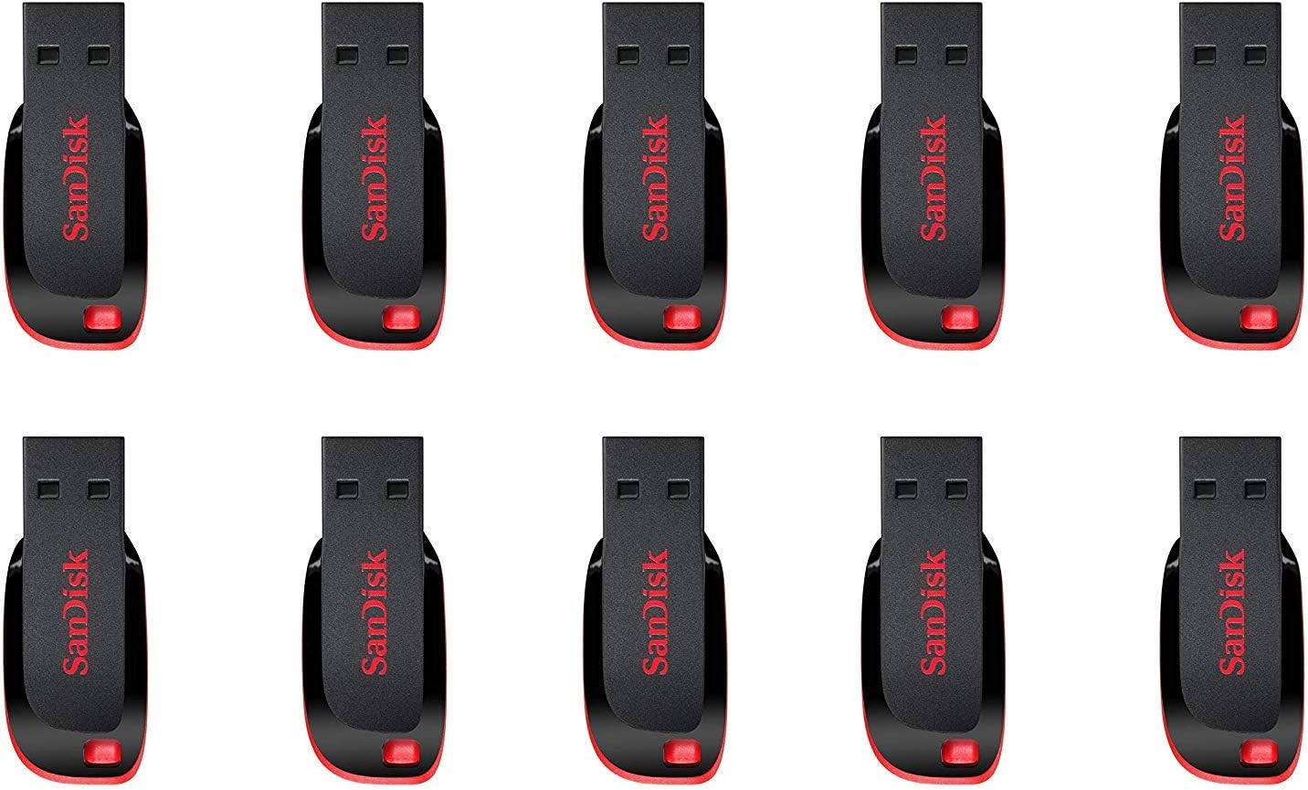 SanDisk SDCZ50-008G-B35 8GB Cruzer Blade USB 2.0 Drive (10-Pack)