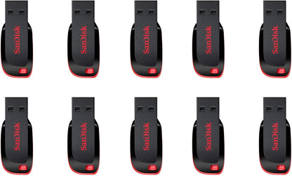 SanDisk SDCZ50-008G-B35 8GB Cruzer Blade USB 2.0 Drive (10-Pack)