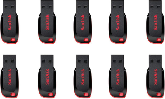 SanDisk SDCZ50-008G-B35 8GB Cruzer Blade USB 2.0 Drive (10-Pack)