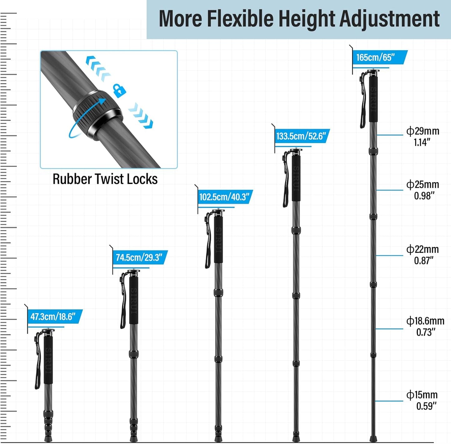 Sirui AM-MDP01 65" Carbon Fiber Travel Monopod