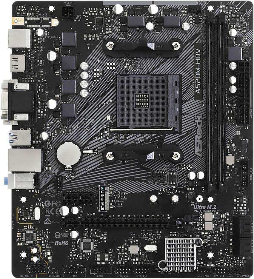 ASRock A520M-HDV AMD Ryzen AM4 Motherboard