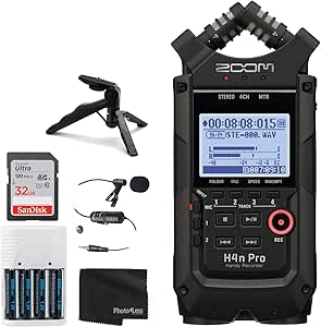 Zoom ZH4NPROAB Handy Recorder Pro Lavalier Mic Bundle