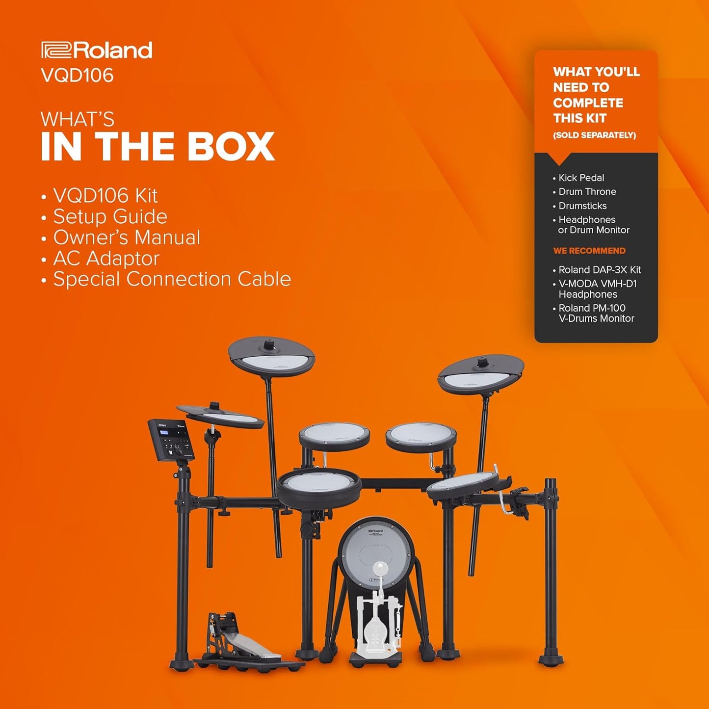 Roland VQD106 V-Drums Electronic Quiet Drum Kit