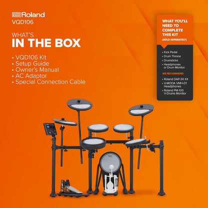Roland VQD106 V-Drums Electronic Quiet Drum Kit