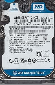 Western Digital WD7500BPVT-24HXZT3 750GB SATA 2.5" HDD