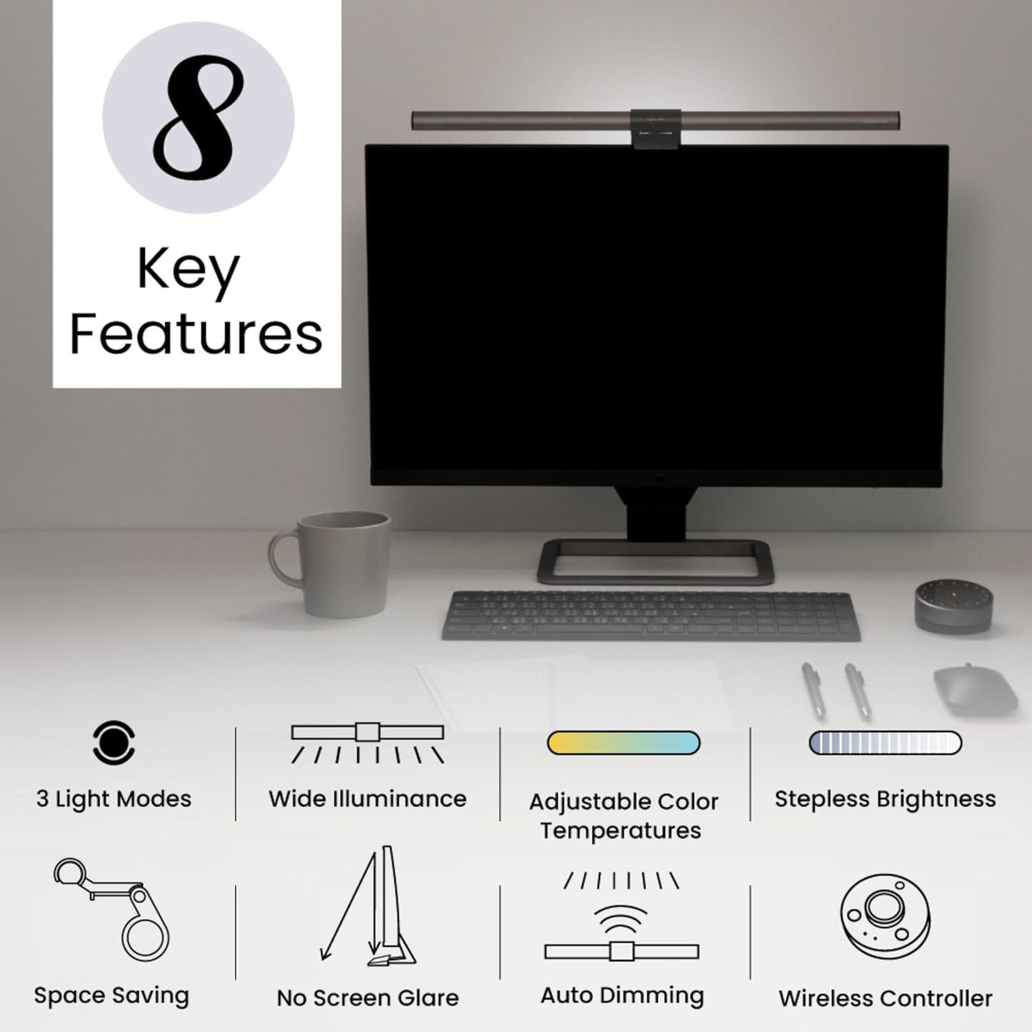 BenQ BenQ ScreenBar Halo - LED Monitor Light, Wireless Control