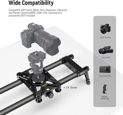 Neewer 10102124 31.5" Carbon Fiber Camera Slider