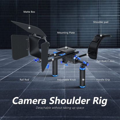 Neewer Camera Shoulder Rig Video Film Making System Kit Blue