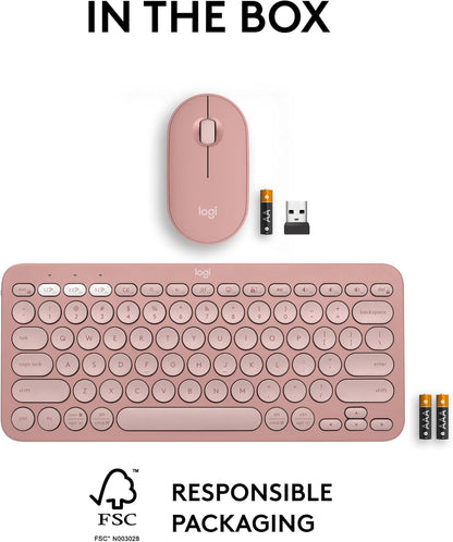 Logitech 920-012199 Pebble 2 Combo Rose Wireless Keyboard & Mouse