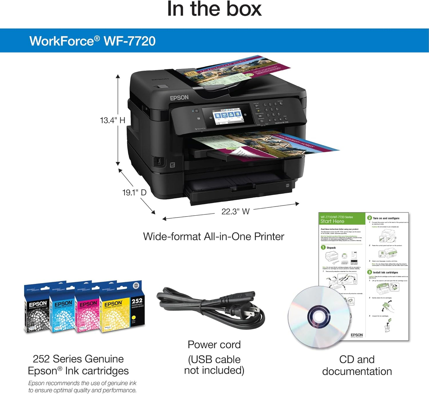 Epson WF-7720 Wide-format Wireless Color Inkjet Printer