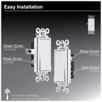 GE 44026 Paddle Rocker 3-Way Light Switch 5-Pack