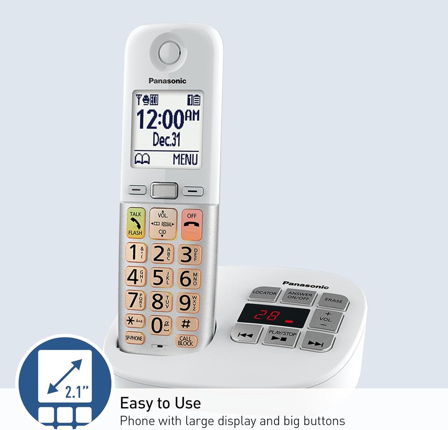 Panasonic KX-TGU433W Cordless Phone 3 Handset