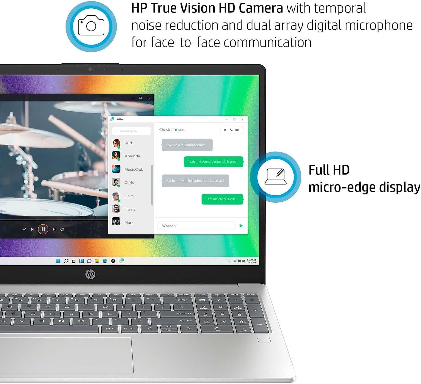 HP Notebook 15.6" FHD Laptop i5-1135G7 8GB 256GB SSD