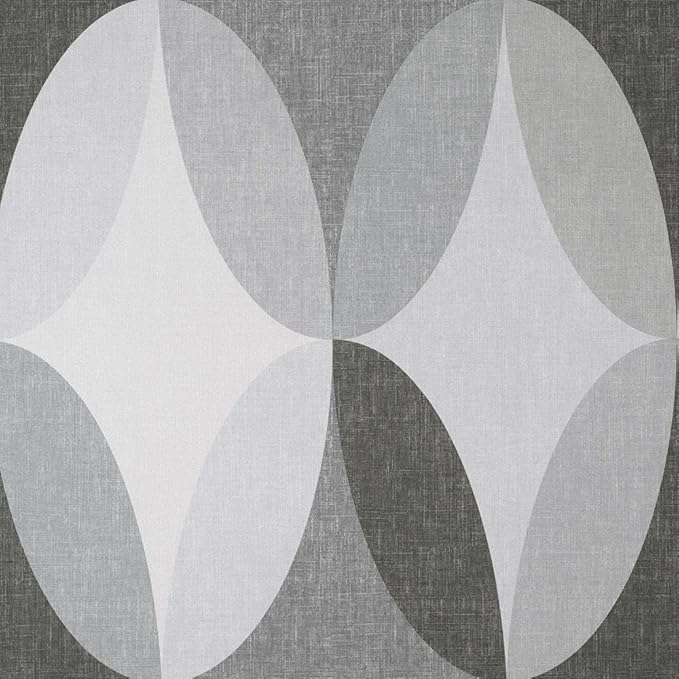 Crown M1639 Kirby Charcoal Geo Wallpaper — main product image