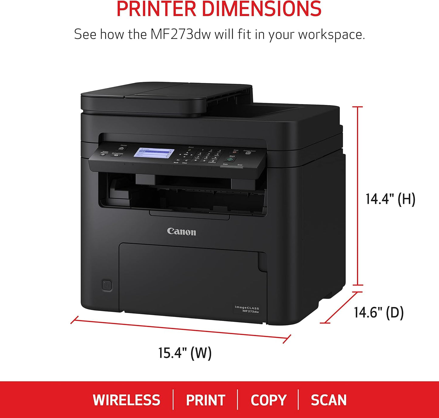 Canon 5621C011 imageCLASS MF273dw Wireless Laser Printer
